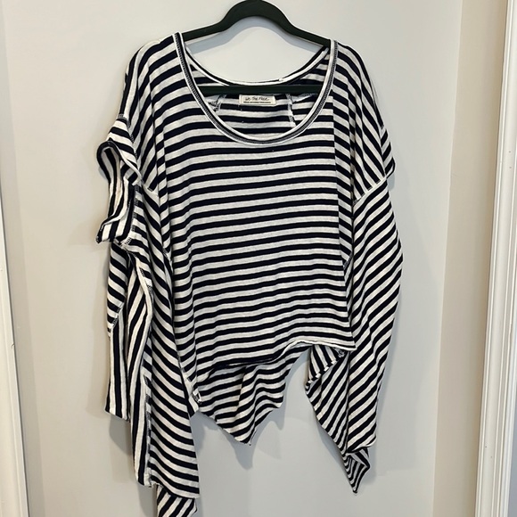 Free People Angel Striped Nautical Tee NWT Size M - Picture 2 of 6